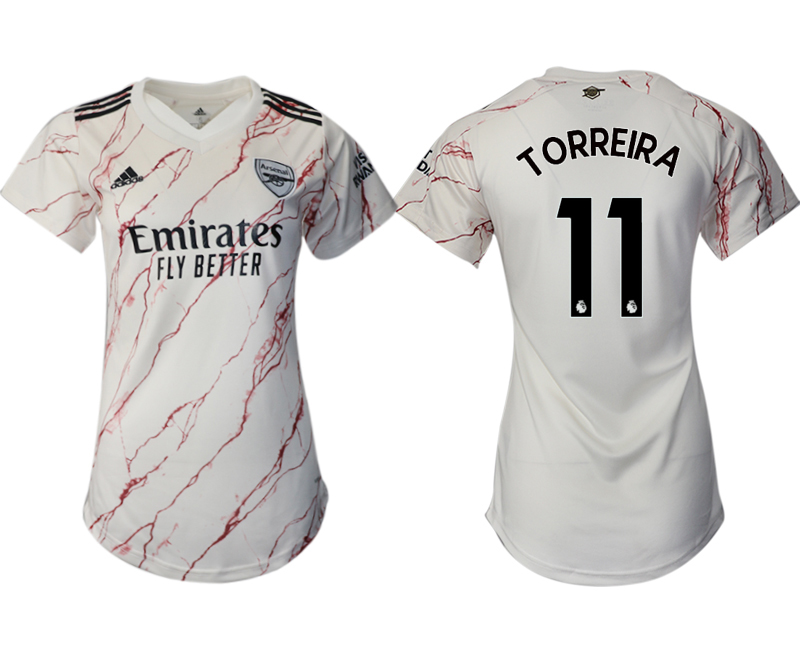 2021 Men Arsenal away aaa version womens #11 soccer jerseys->women soccer jersey->Women Jersey